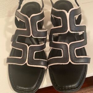 Born Black and White Strappy Sandals